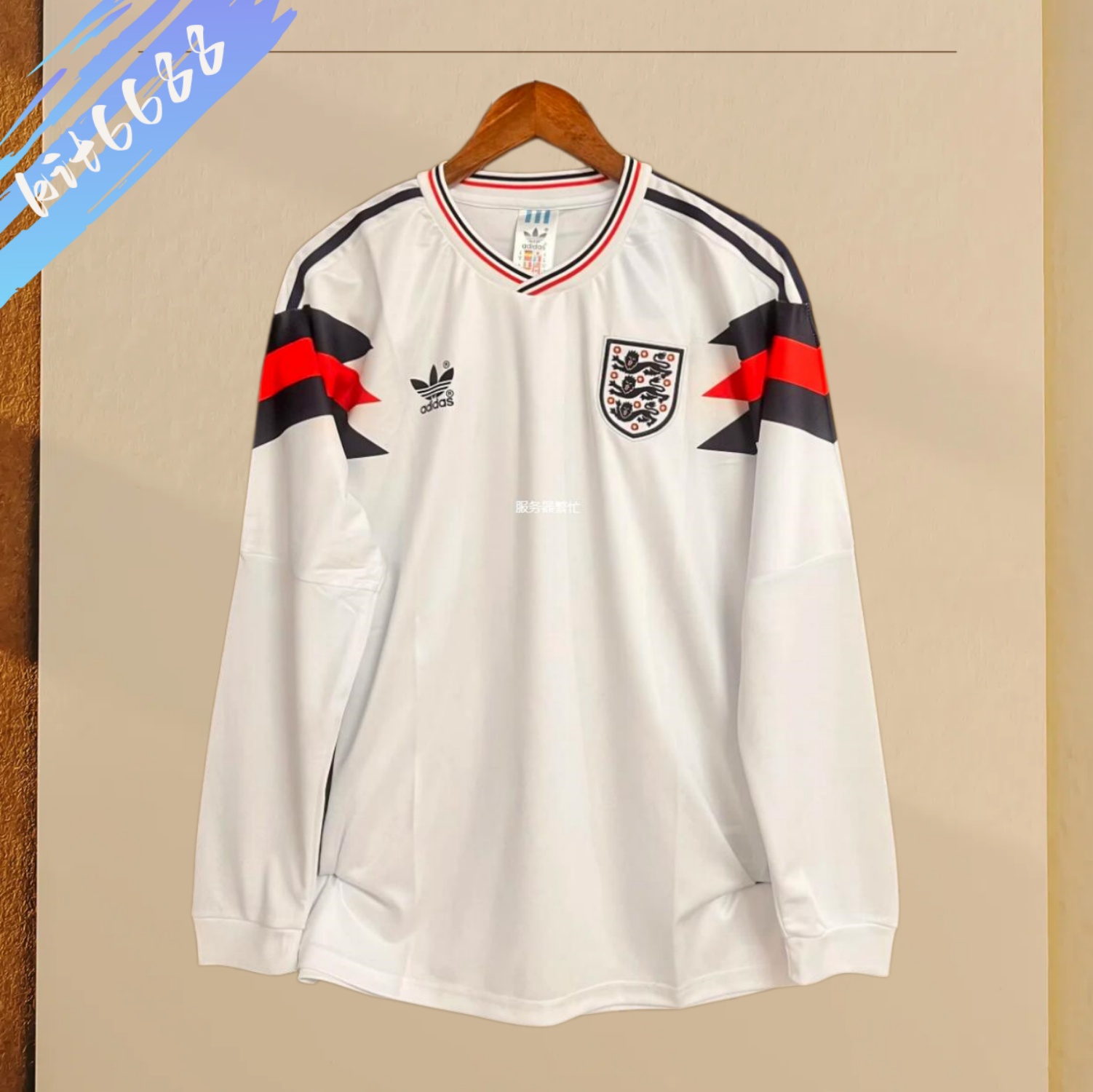 1990 England Home Long Sleeve  Retro Football Soccer jerseys