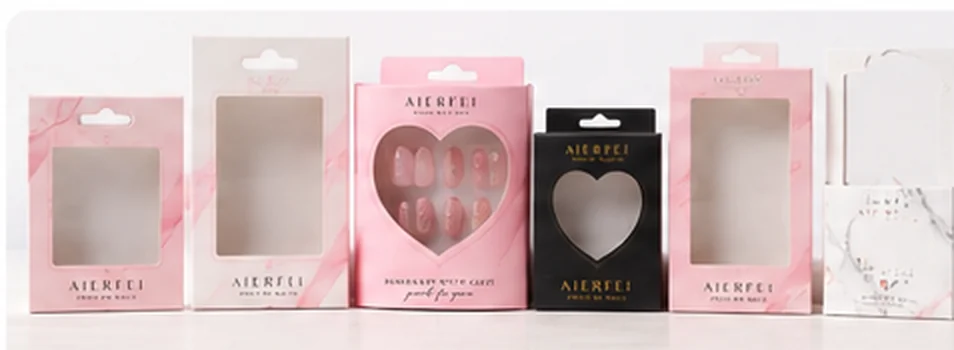 Custom Press-On Nail Packaging Box Structures and Window Designs