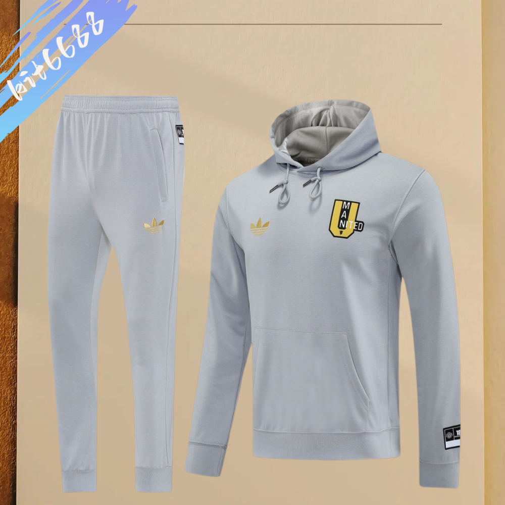 25/26 Manchester United hoodie Full Zipper Training Suit (Adult Set)