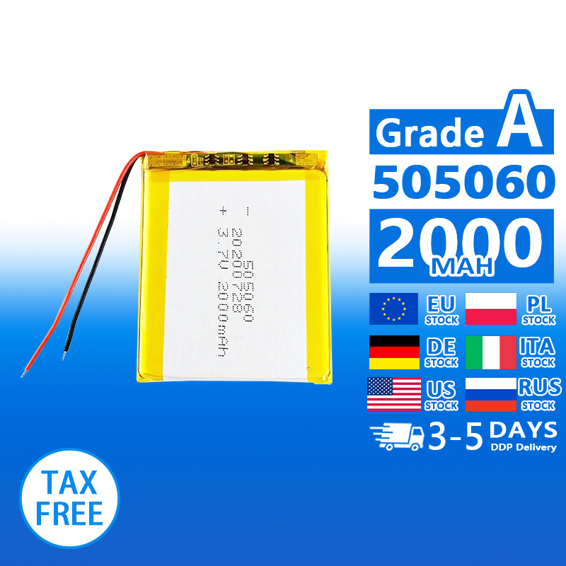 Pouch Lithium Ion Batteries 505060 3.7v2000mAh