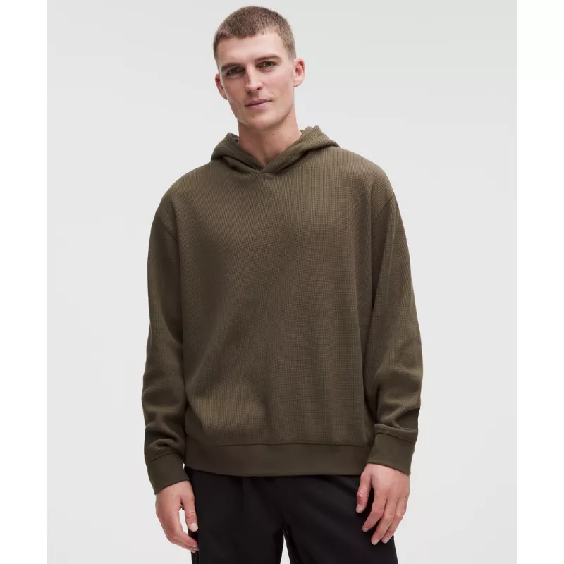 Cotton-Blend Relaxed-Fit Waffle Knit Hoodie