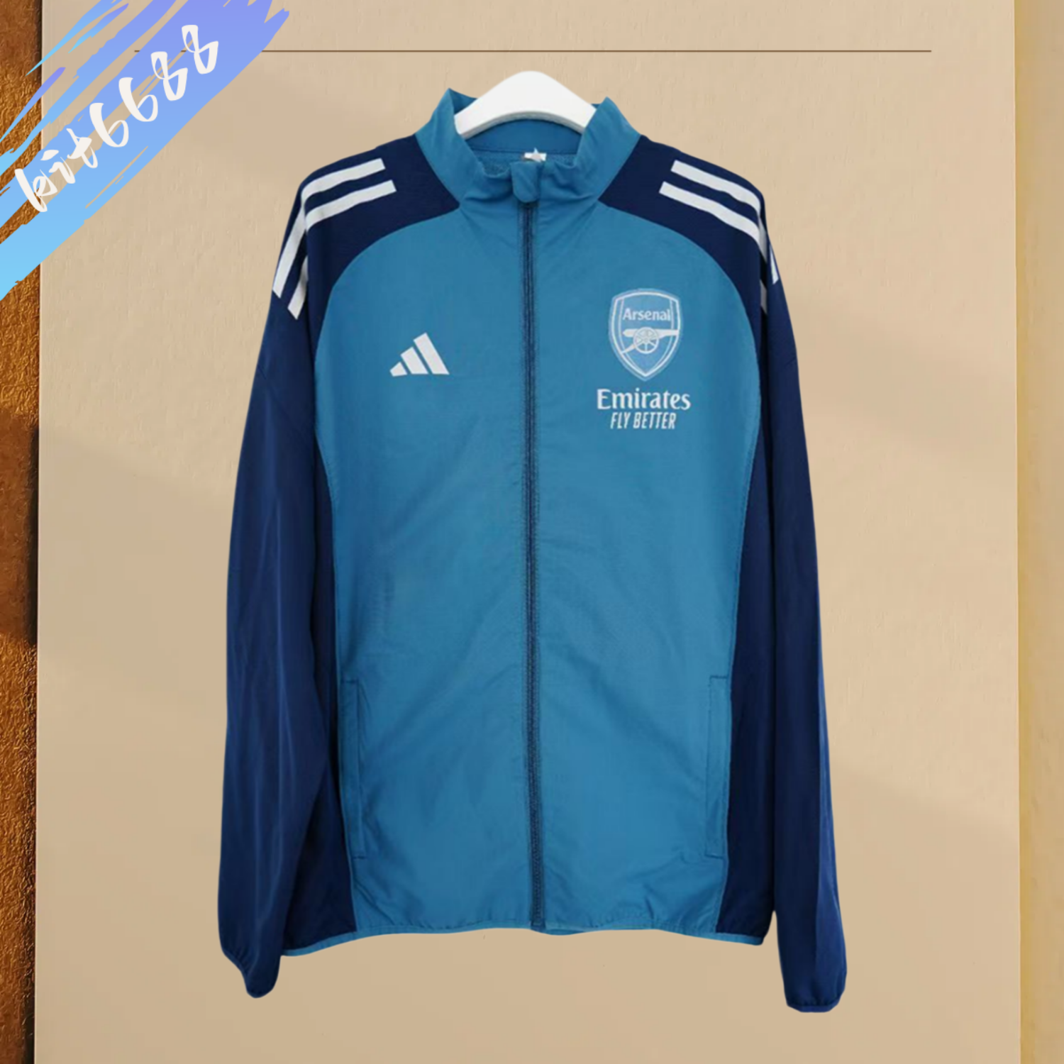 2025/2026 Arsenal Lake Blue Football Windbreaker