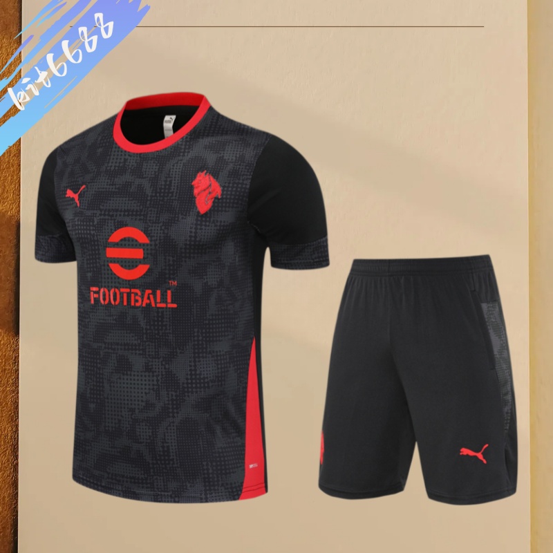 25/26 AC Milan short sleeves Training Uniform (adult Kids Kit)