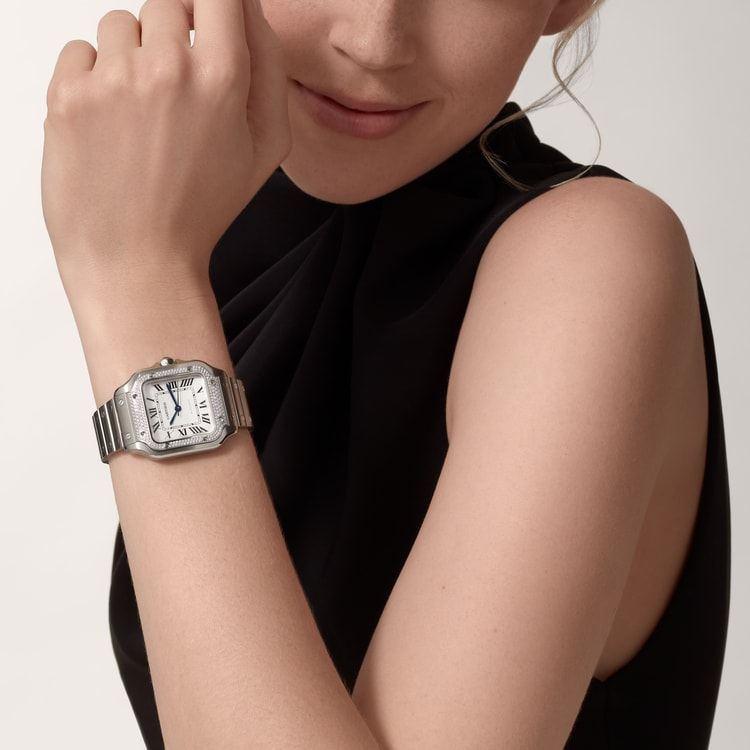 Santos de Cartier watch Medium model Sunray dial 35.1 mm