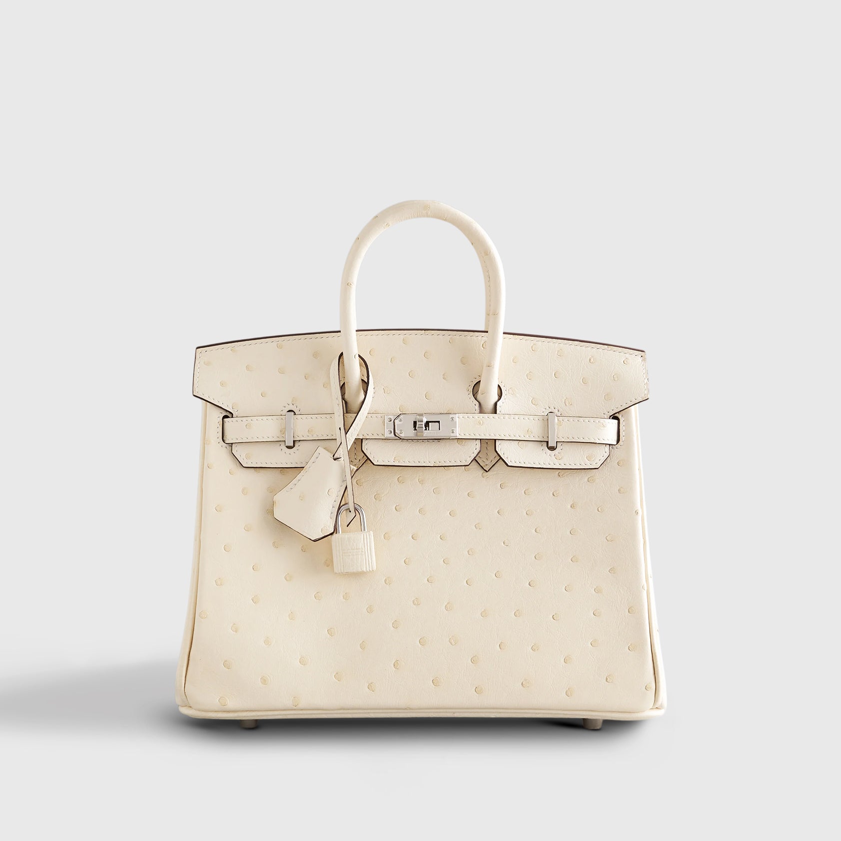 Hermès Birkin 25 Ostrich Nata Palladium Hardware