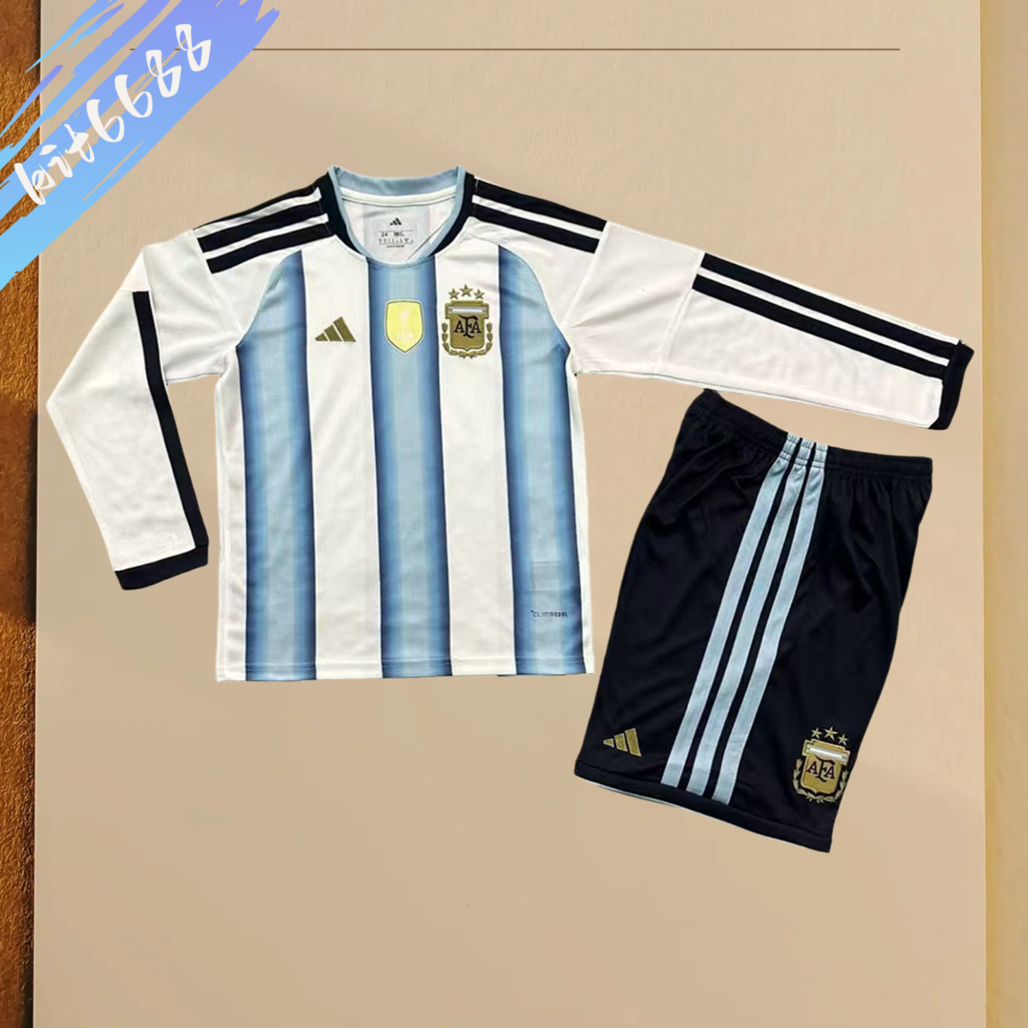 2026 Argentina Home Long sleeves Football Shirt (Kids Kit socks)