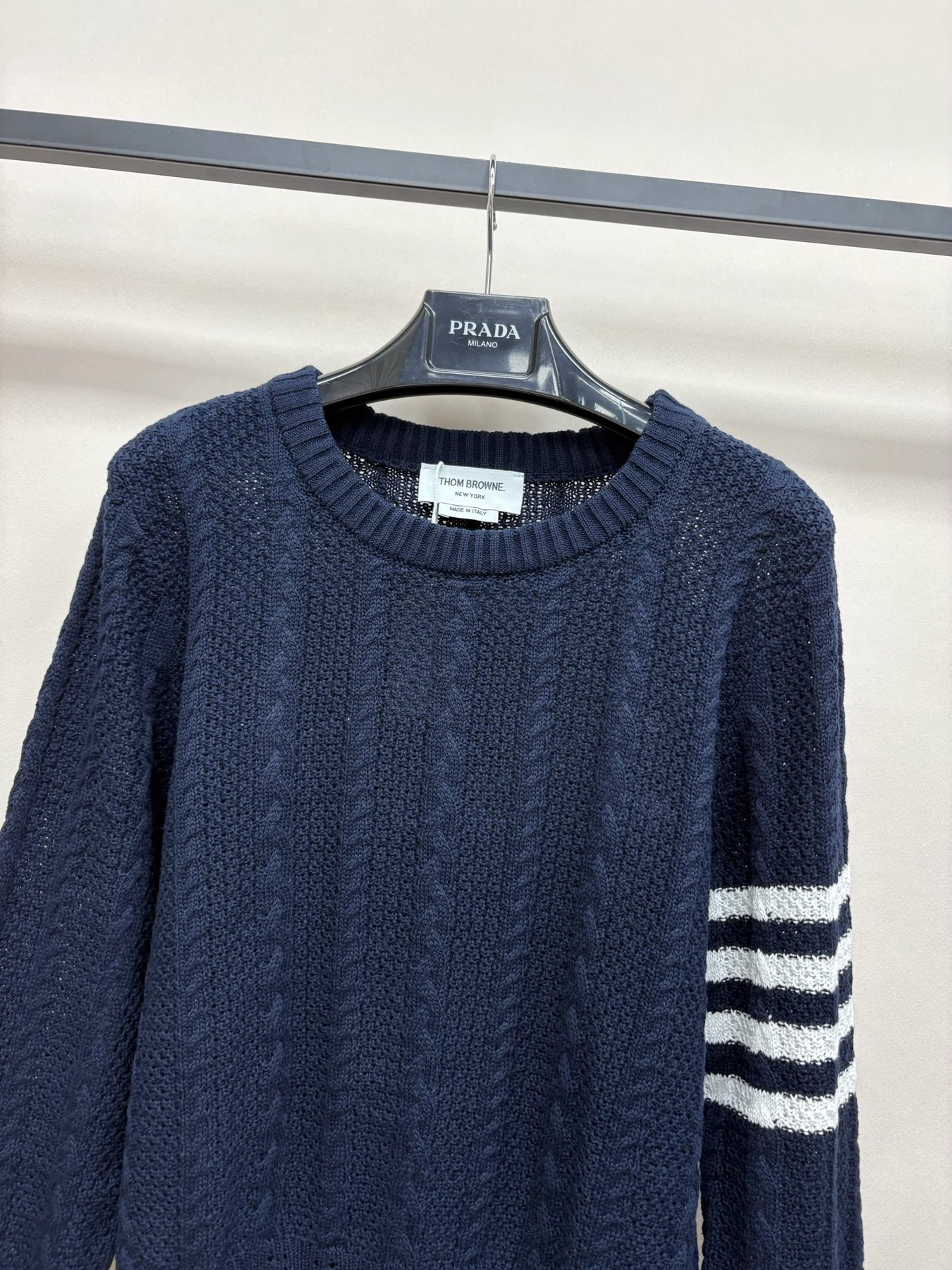 Thom Browne 26FW Zopfstrick Blau Strick Sweatshirts EW574615