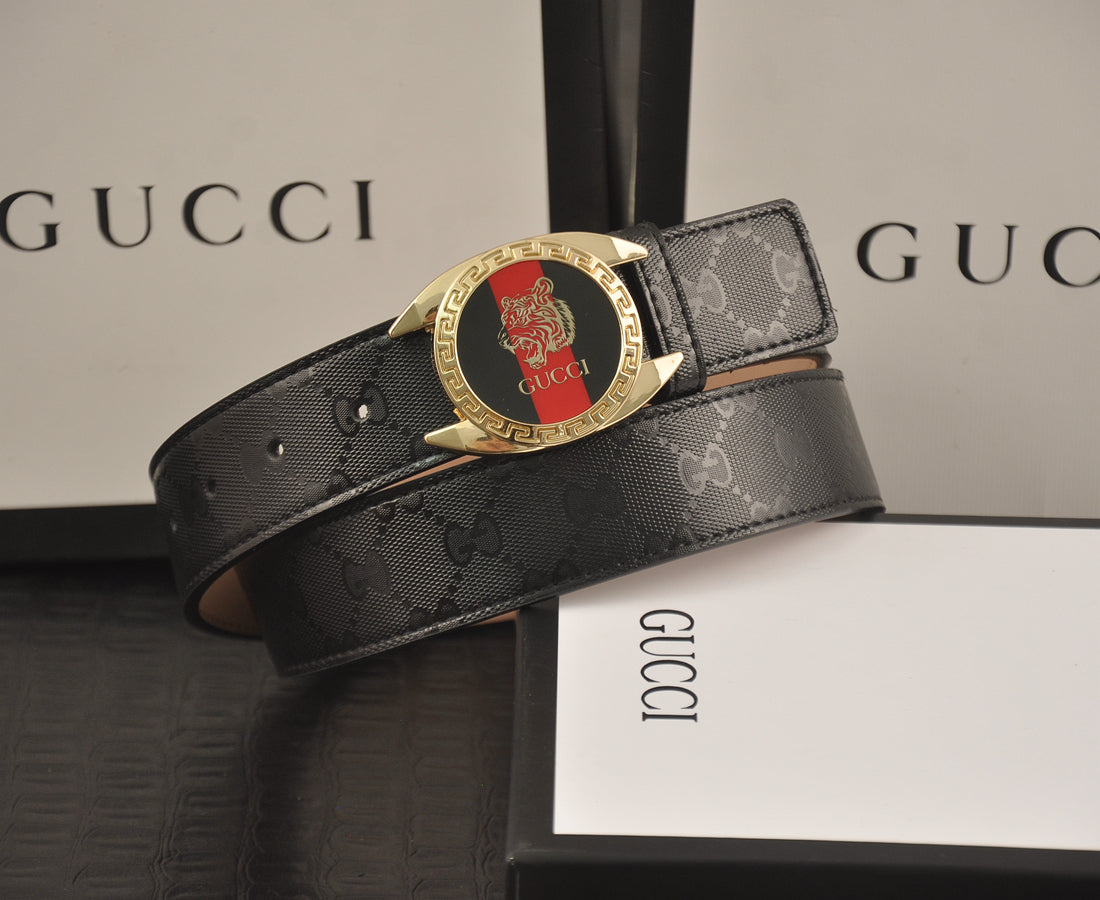 2 Colors printed letter leather belt