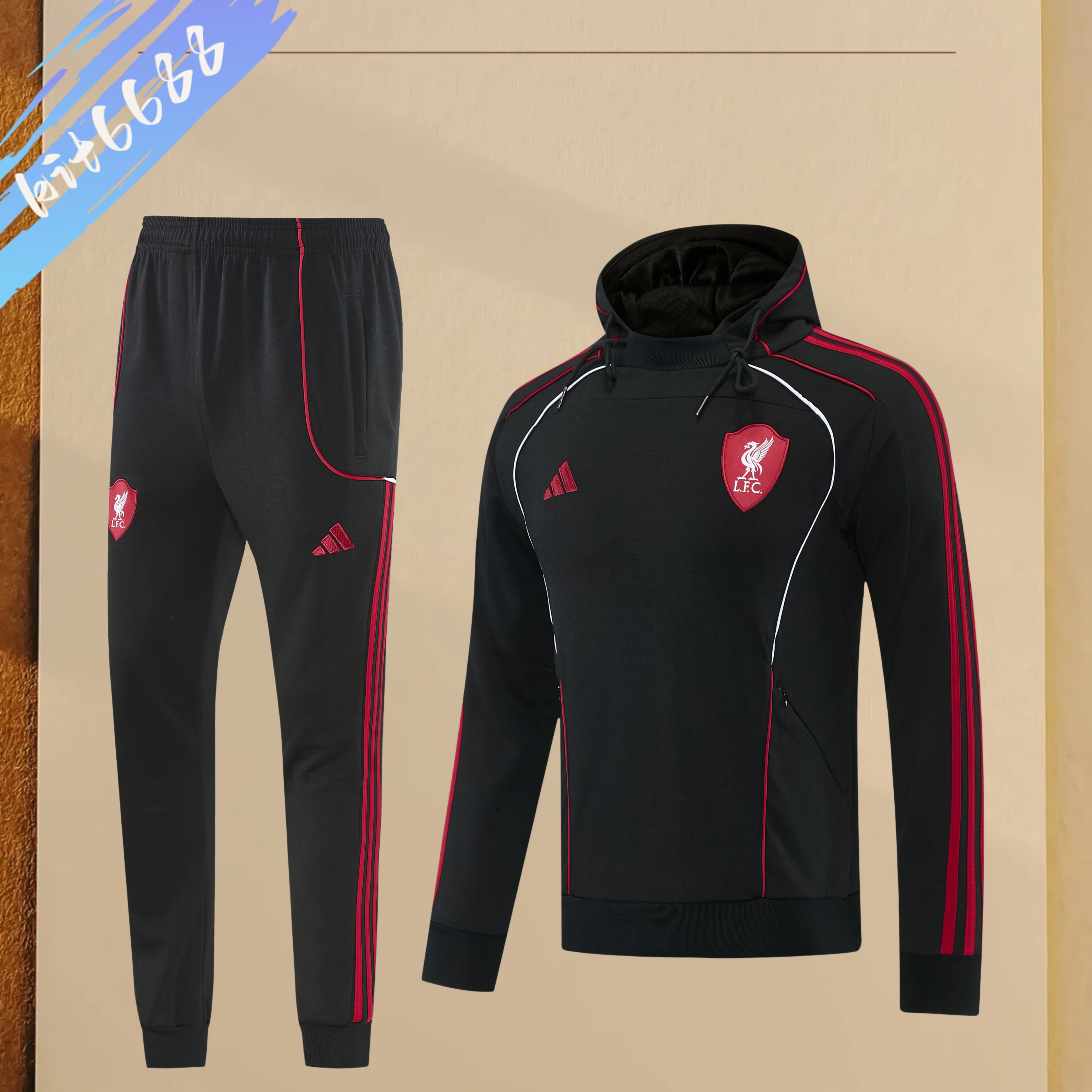 25/26 Liverpool hoodie Full Zipper Training Suit (Adult Set)