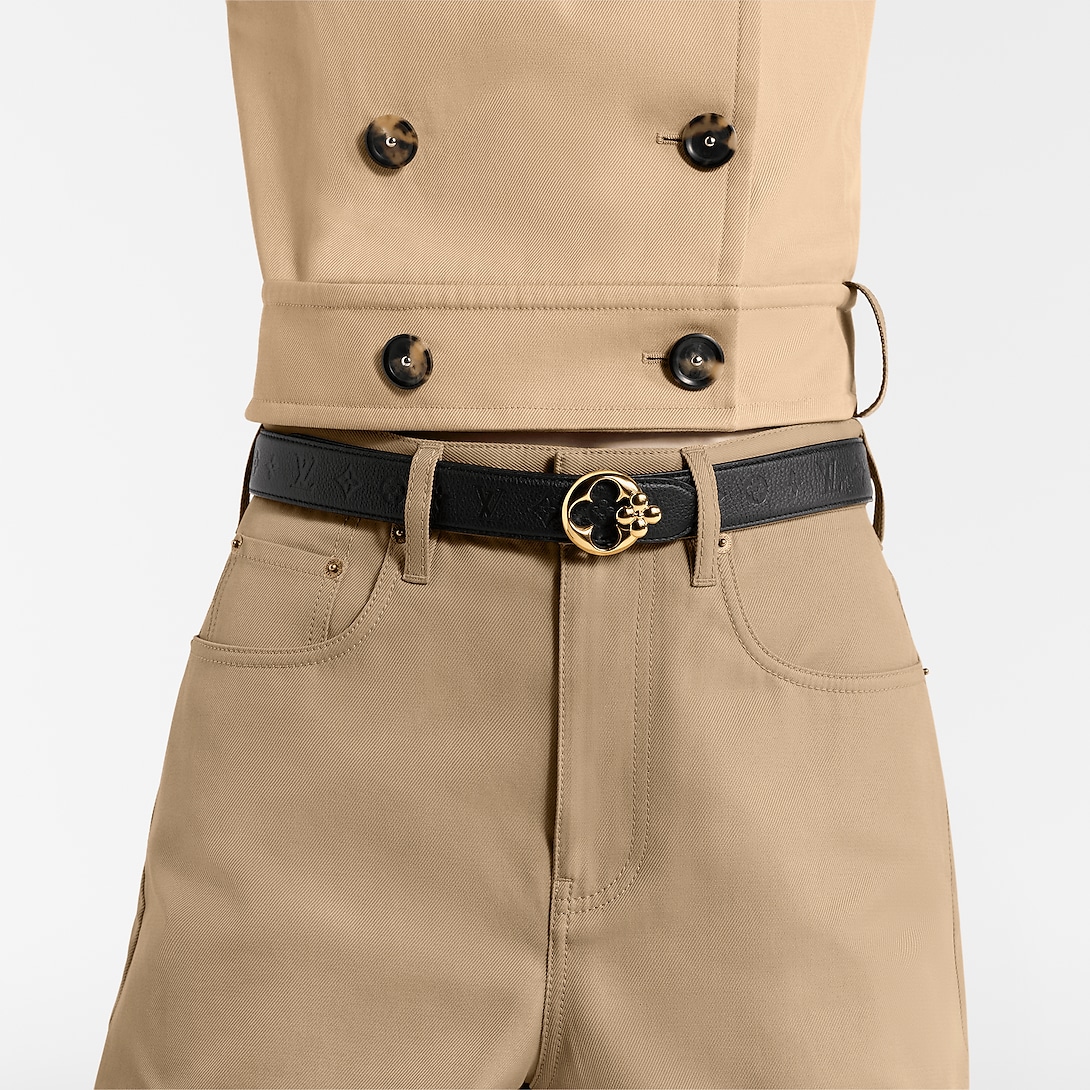 LV Flowergram Round 30mm Reversible Belt M8372U