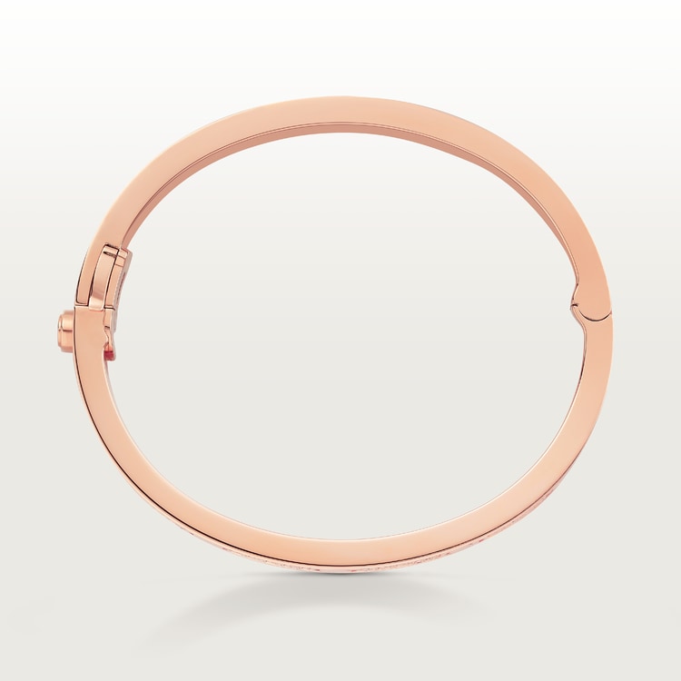 LOVE bracelet, classic model, paved 18K rose gold 6.7 mm