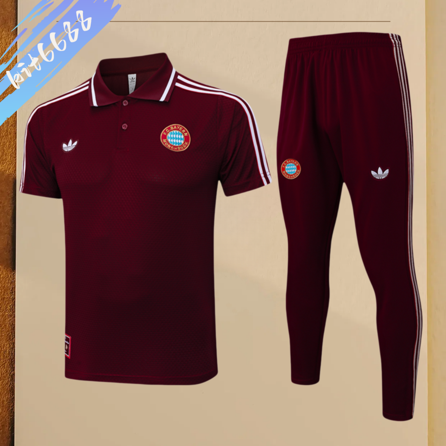 2025/2026 Bayern Munich Polo Dark Red Retro Edition (Adult Kit)