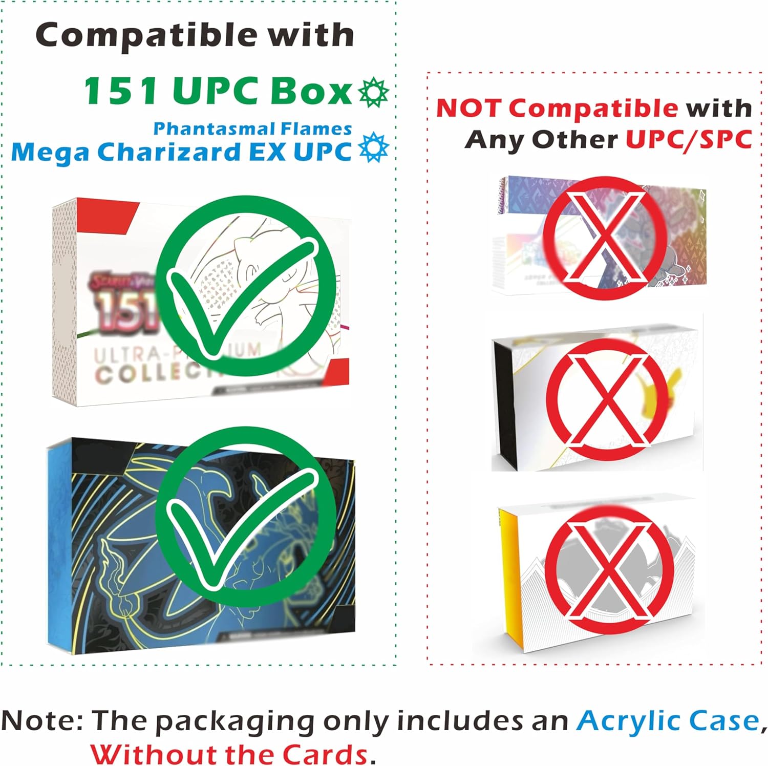 Pokemon 151 UPC Acrylic Display Case Magnetic Protective Box