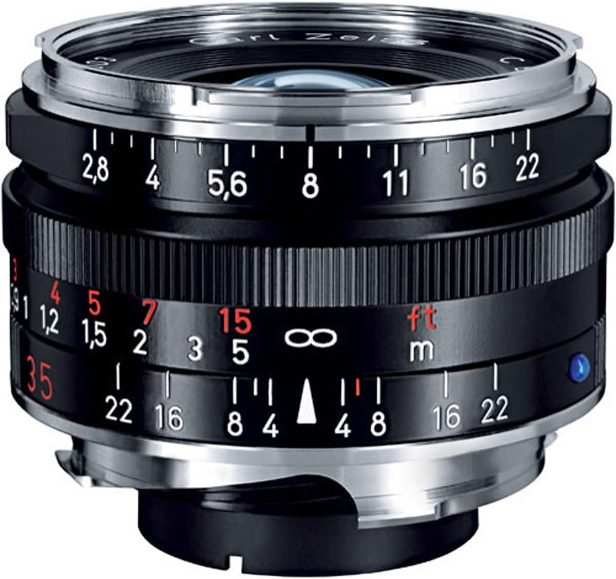 ZEISS Ikon C Biogon T* ZM 2.8/35 Wide-Angle Camera Lens for Leica M-Mount Rangefinder Cameras. Silver