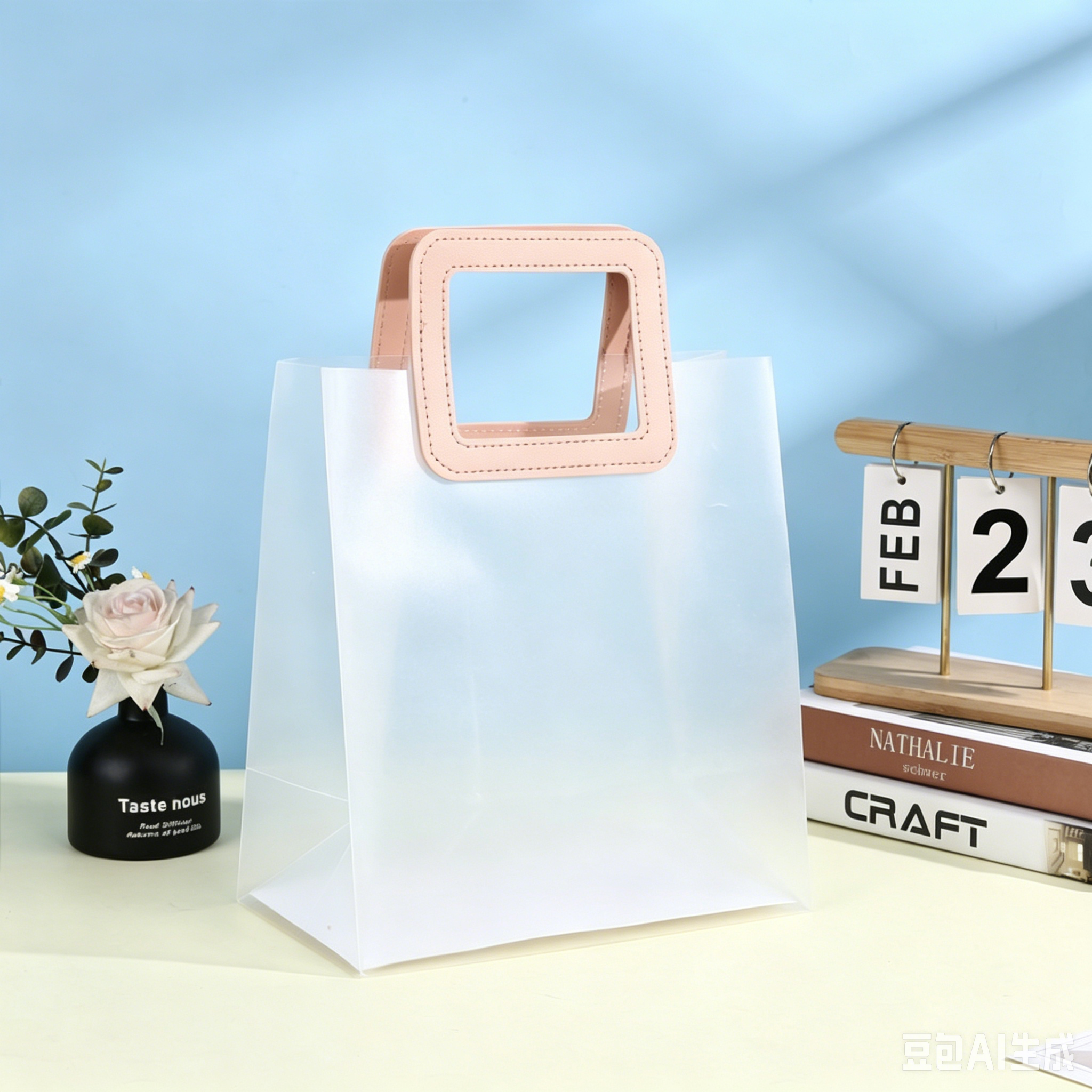 PP Frosted Transparent Handheld Gift Bag, Plastic Festival Souvenir Bag, Wedding Candy & Flower Tote Bag, Custom Logo Packaging Bag, In Stock Wholesale