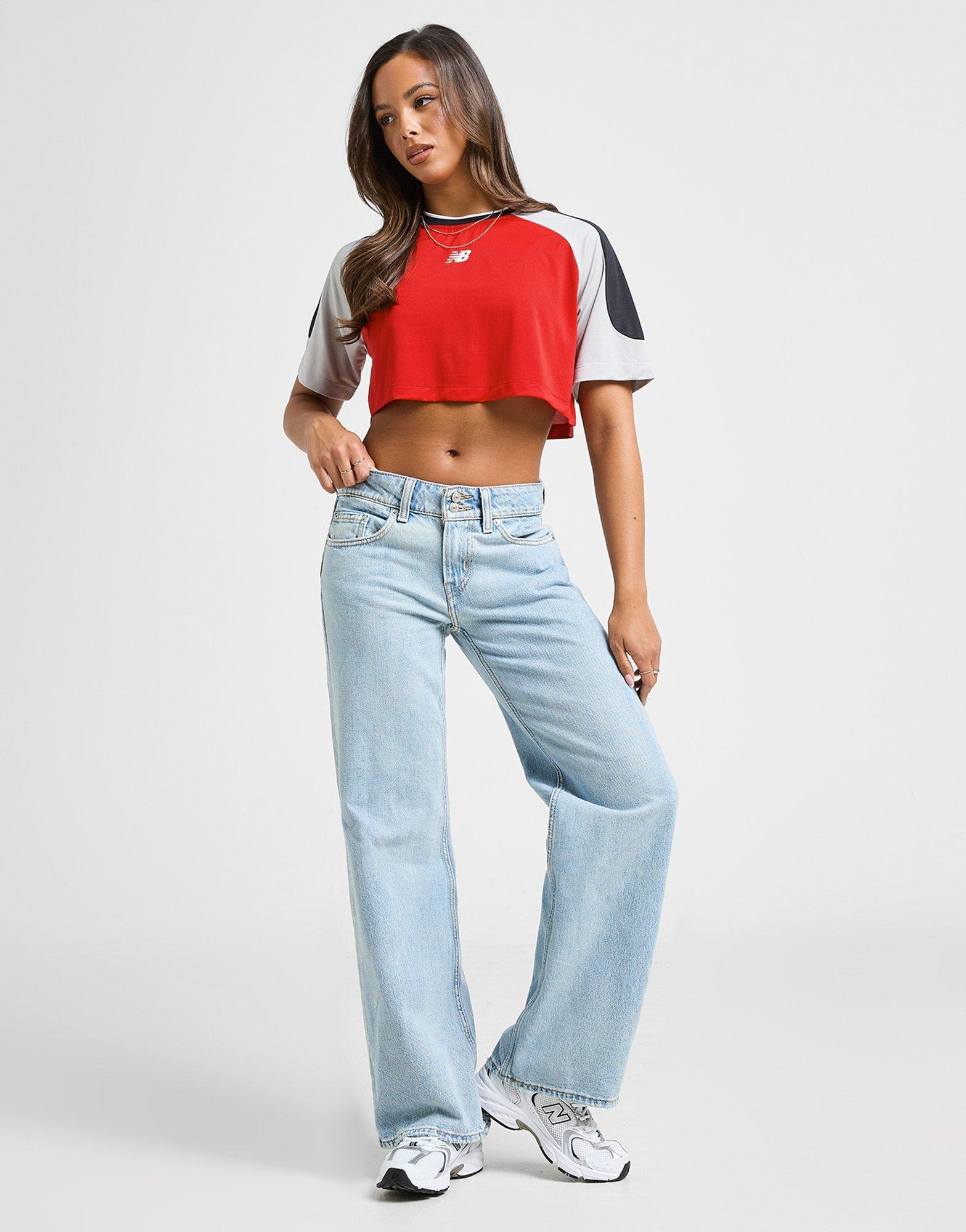 New Balance Logo Crop Fußball T-Shirt