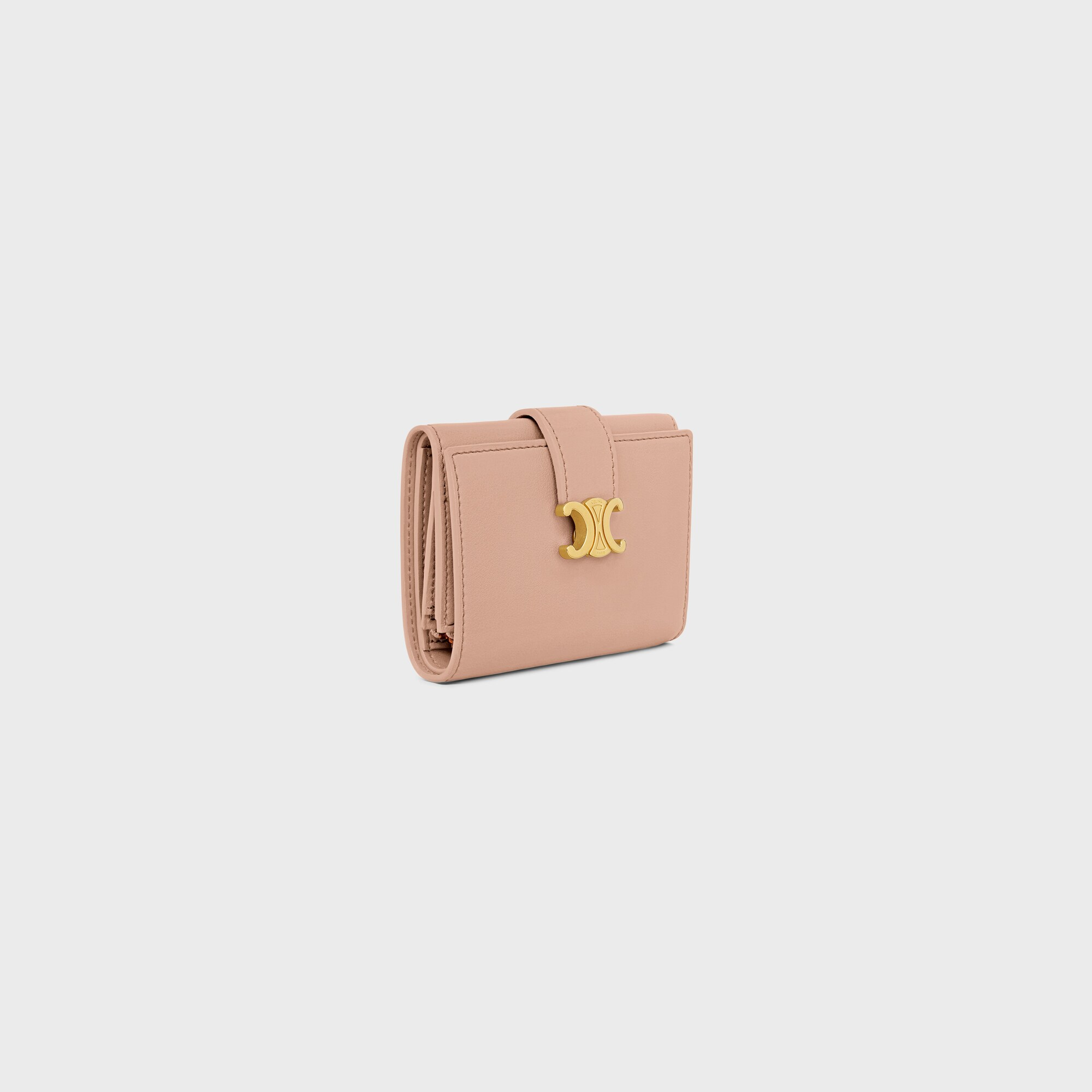FINE STRAP WALLET NINO IN SUPPLE GRAINED CALFSKIN Soft Peach