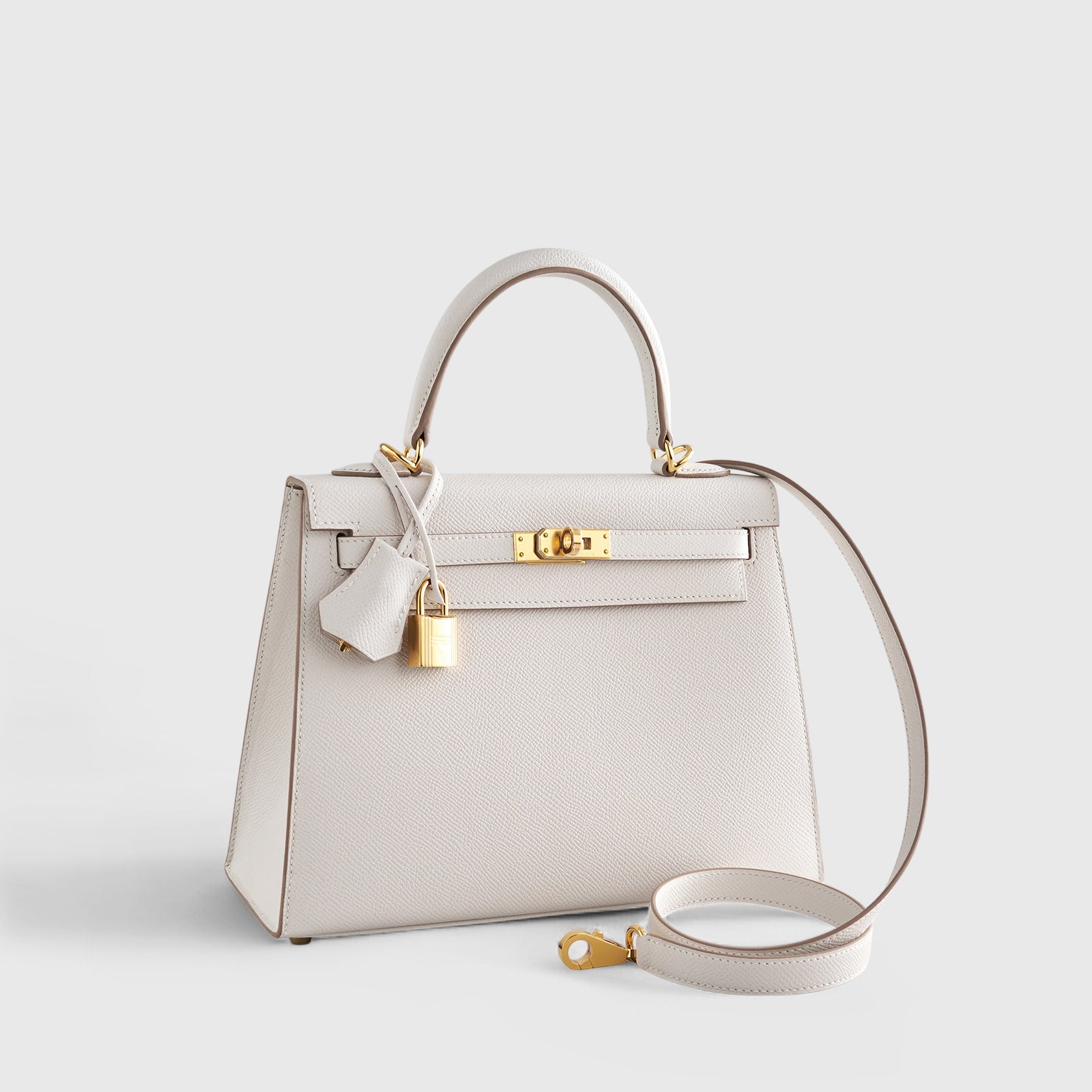 Hermès Kelly 25 Epsom Gris Pale Gold Hardware