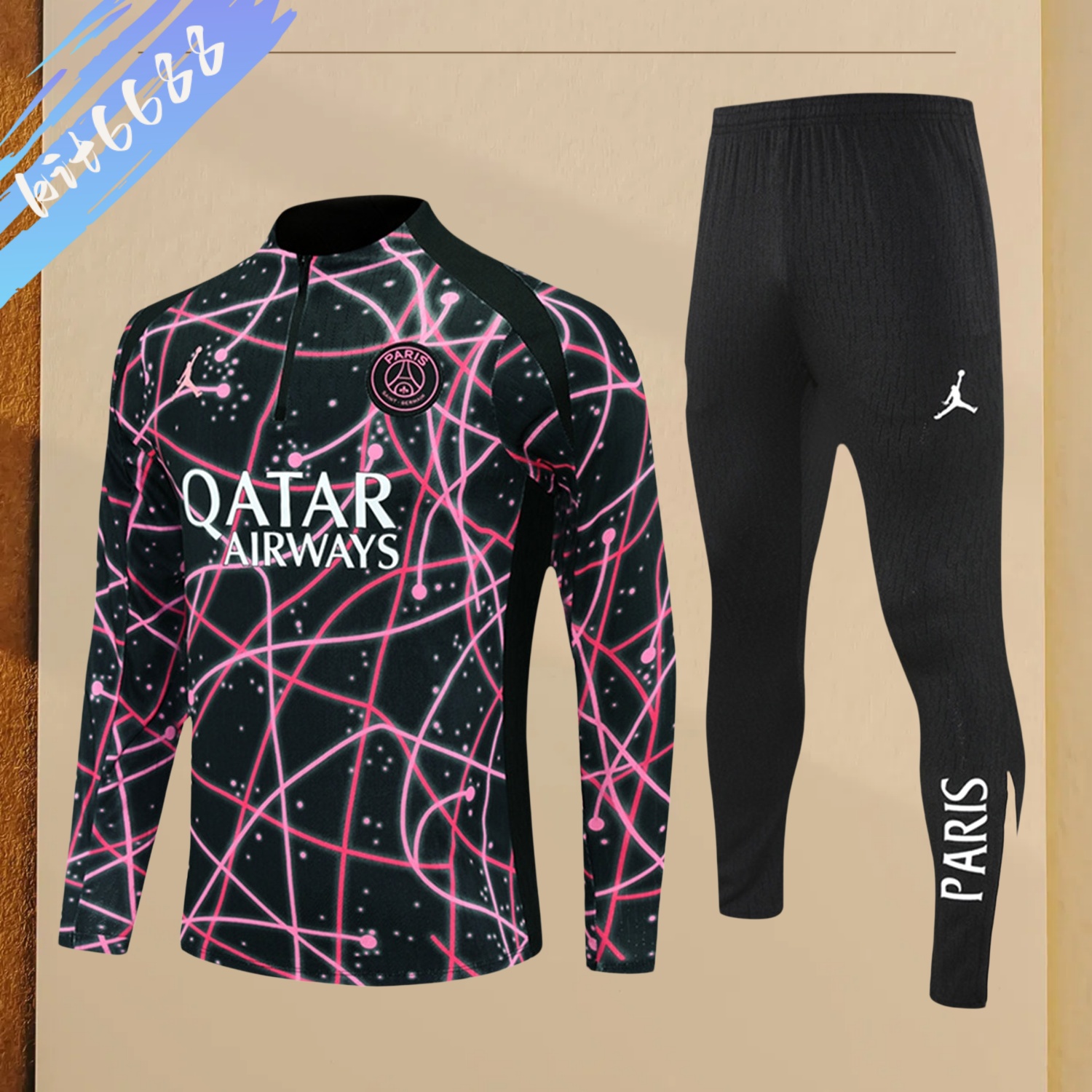 2025/2026 PSG Paris Saint-Germain Kids Half Zip Training Clothes (Kids Kit)