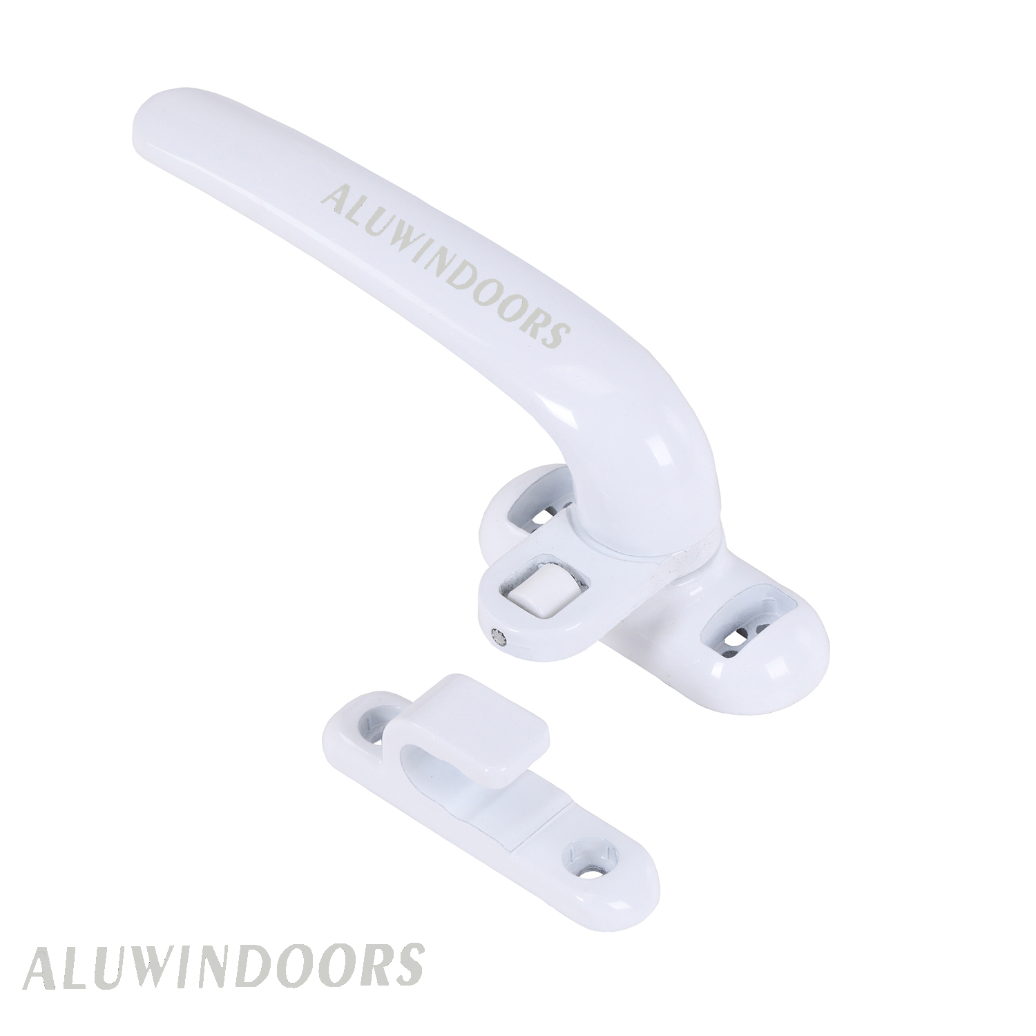 Aluwindoors solid aluminium casement window handle in black white and silver color