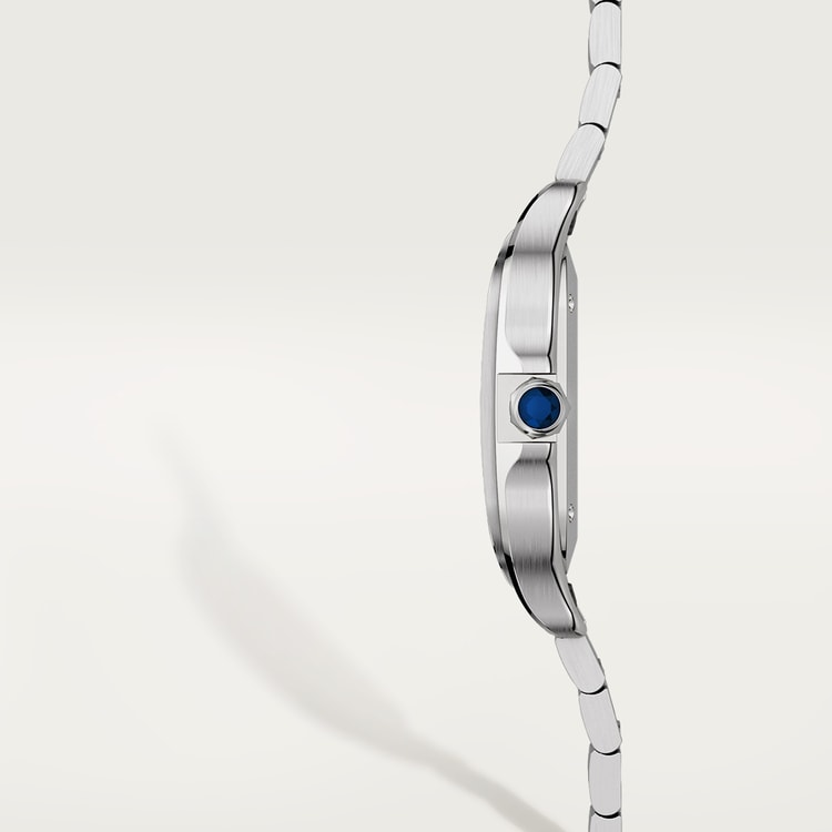 Santos de Cartier watch Medium model Silvered opaline dial 35.1 mm