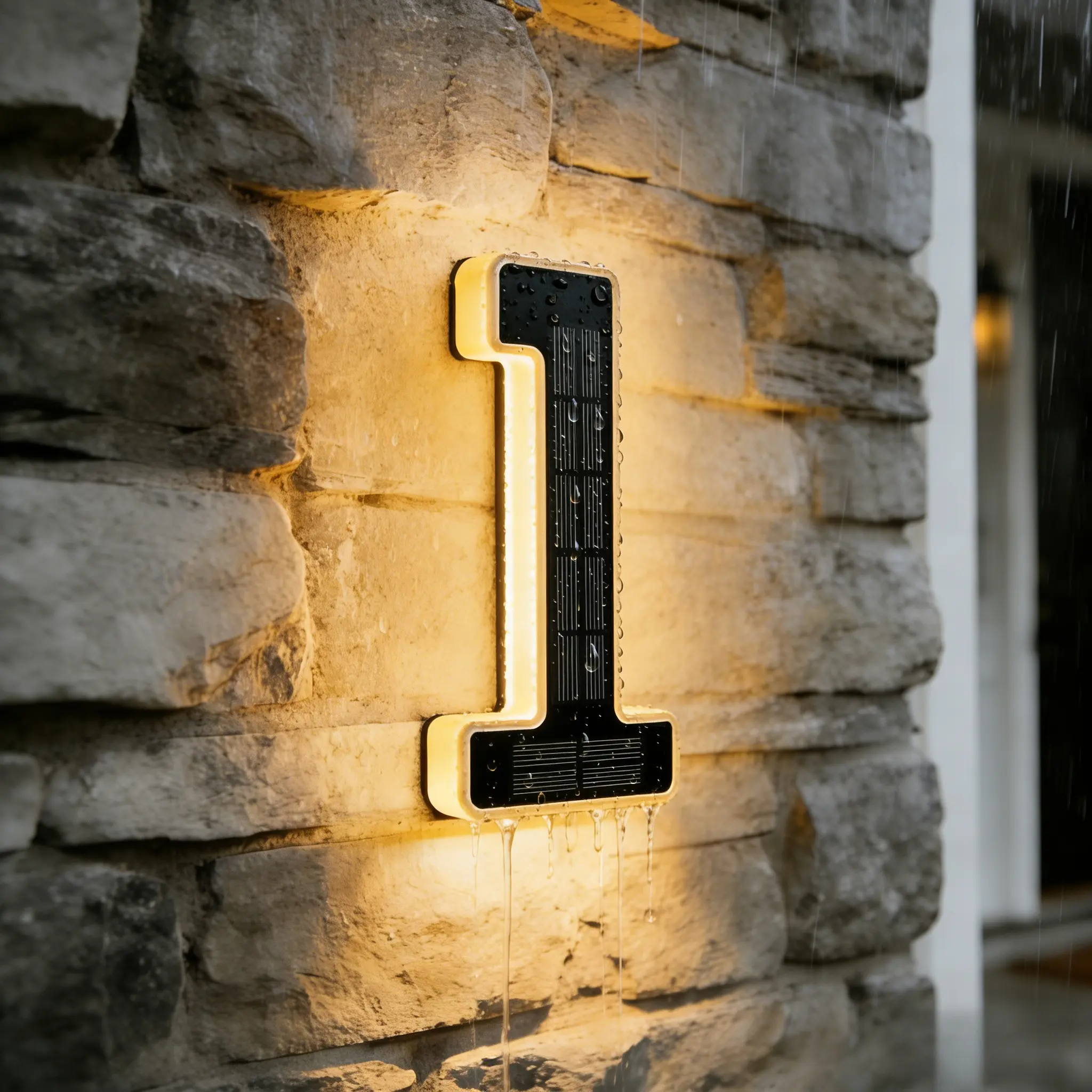 9 Inch Solar Lighted House Numbers for Outside, Light Up Waterproof LED Address Numbers Signs for Houses, Large Personalized Illuminated Exterior Modern House Numbers Light