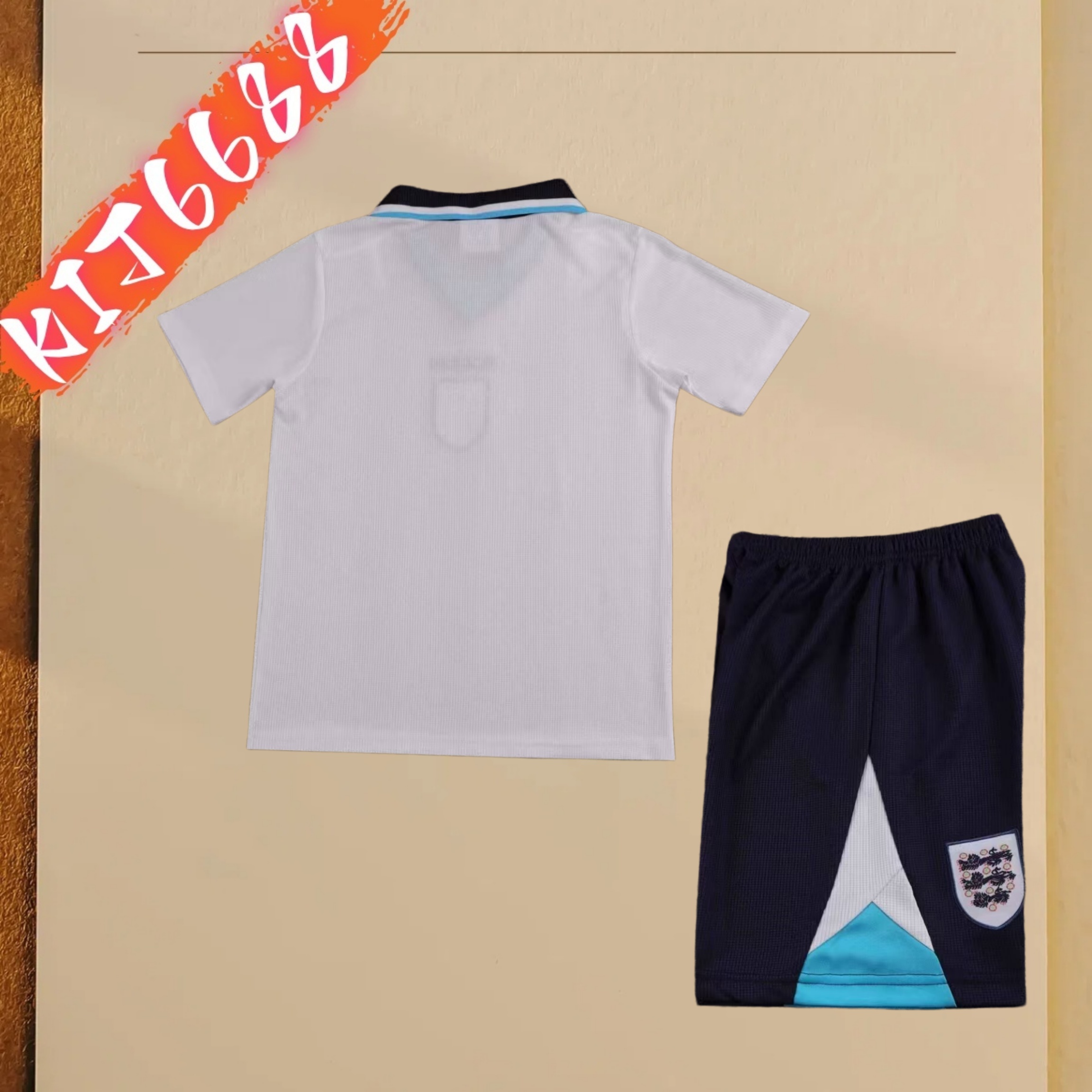1996 England home  Retro Football Soccer jerseys Kids suit