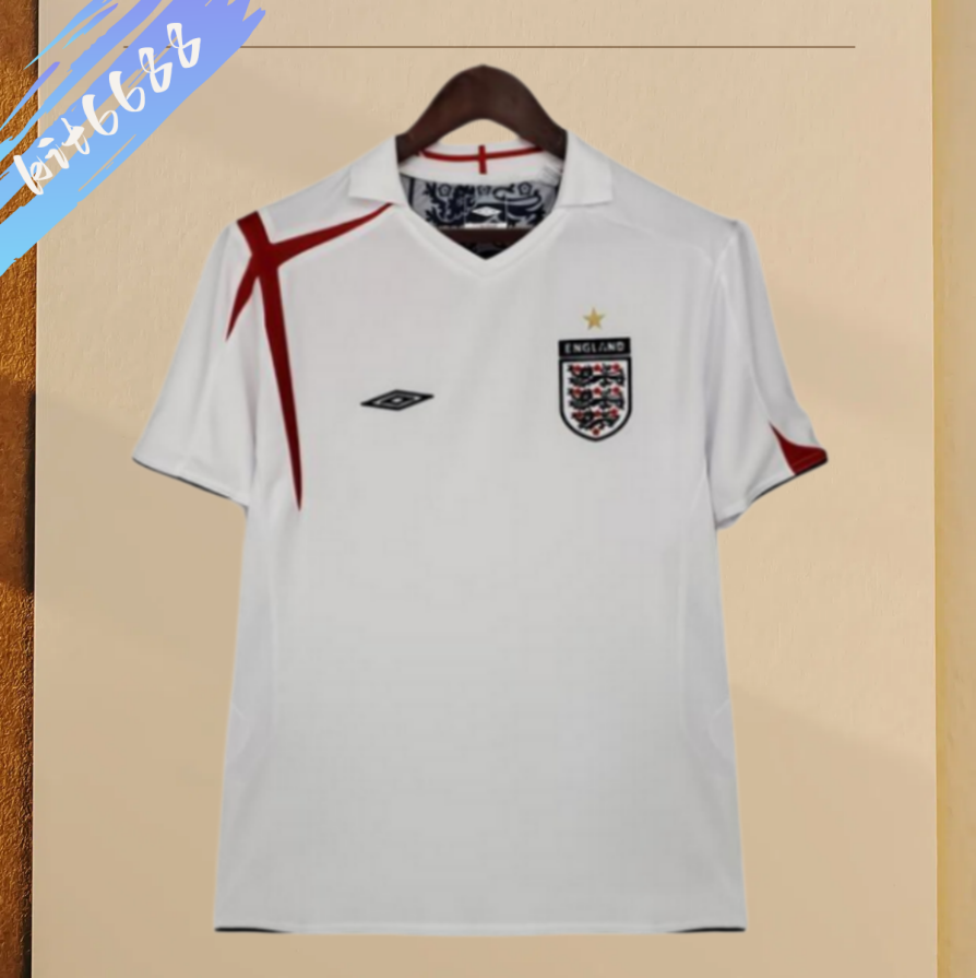 2006 England home  Retro Football Soccer jerseys