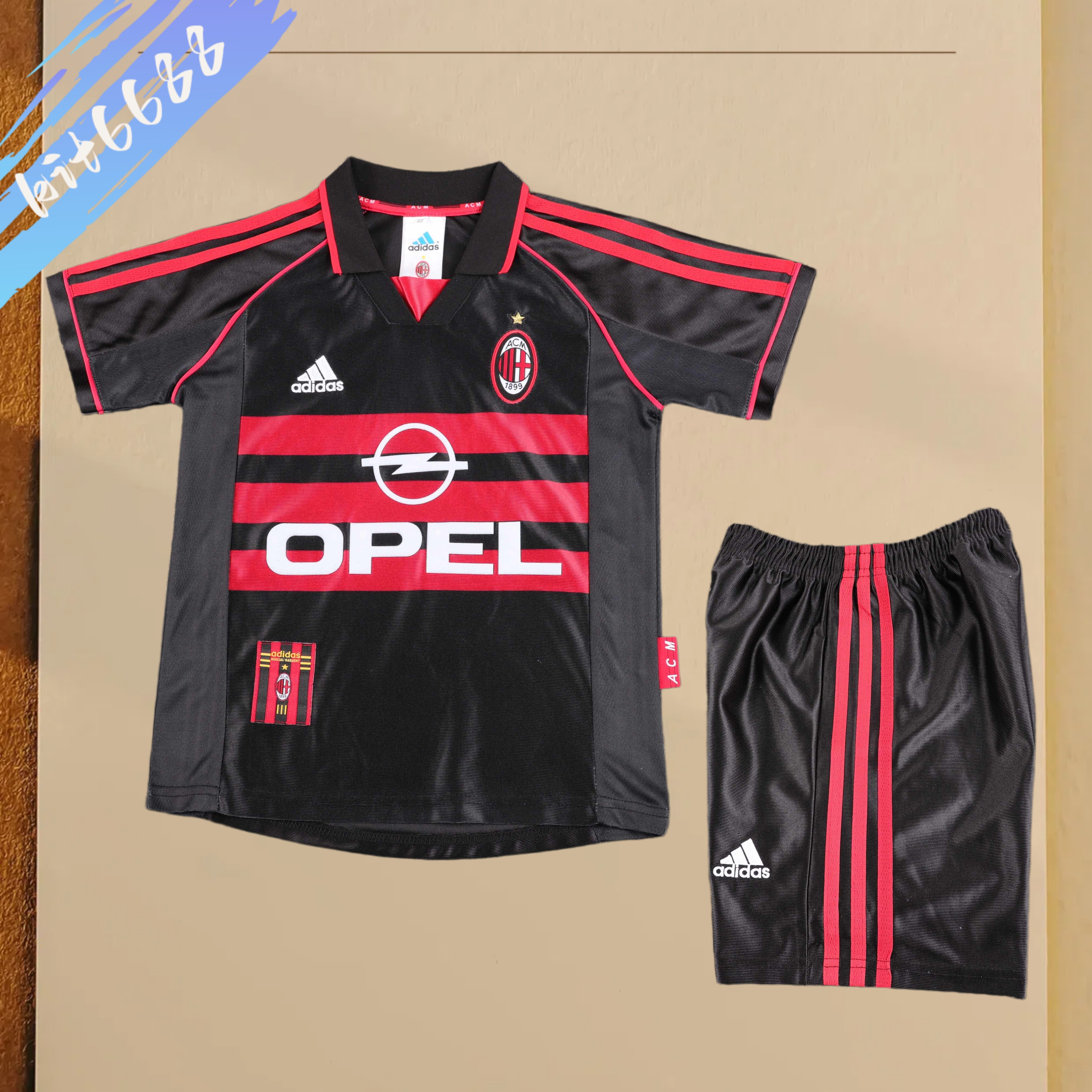 1998/1999 AC Milan Third Away Retro Football Jersey (Kids Kit)