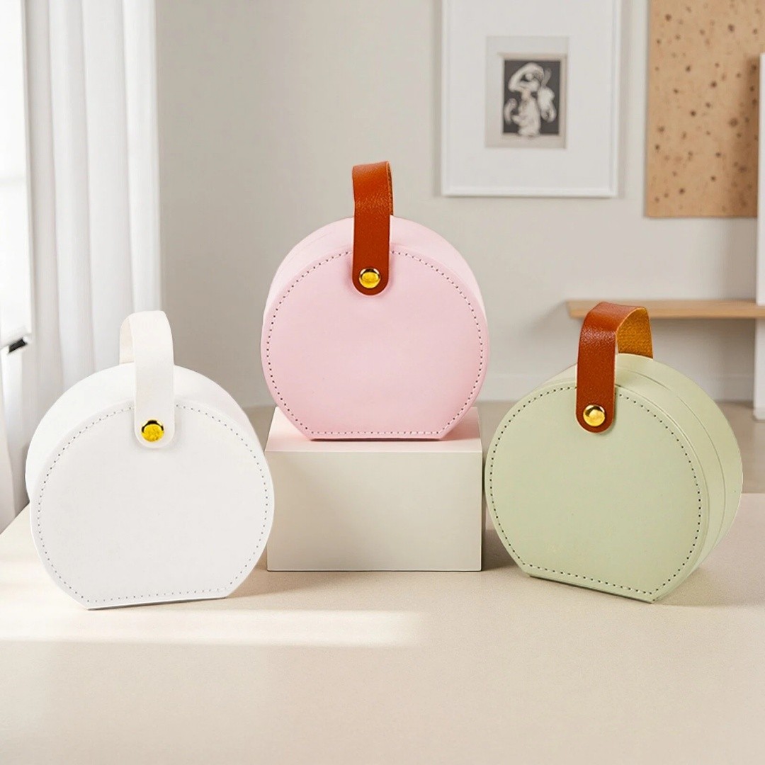 Travel Jewelry Case,Personalized Jewelry Box,Elegant Half-Moon Design,Personalized Gifts for Women,Jewelry organizer;Personalized Gifts for Women or Friends  custom logo