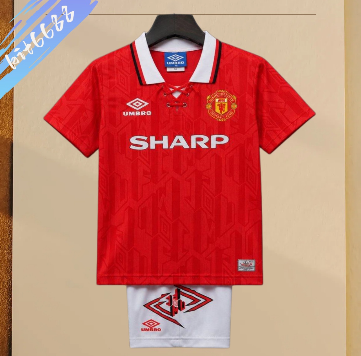 92/94 Manchester United home  Retro Football Shirt ( Kids Kit )
