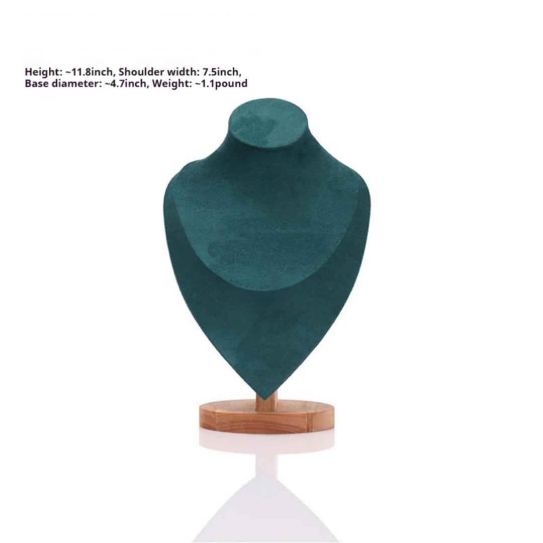 Solid Wood Necklace Display Stand Bracelet Pendant Jewelry Display Rack Mannequin Neck Counter Display Prop custom logo