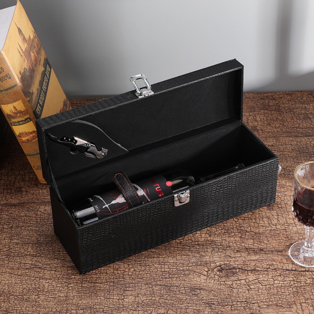 Direct-from-manufacturer wine gift boxes Single-bottle wine packaging boxes Available in multiple colors with custom logo printing