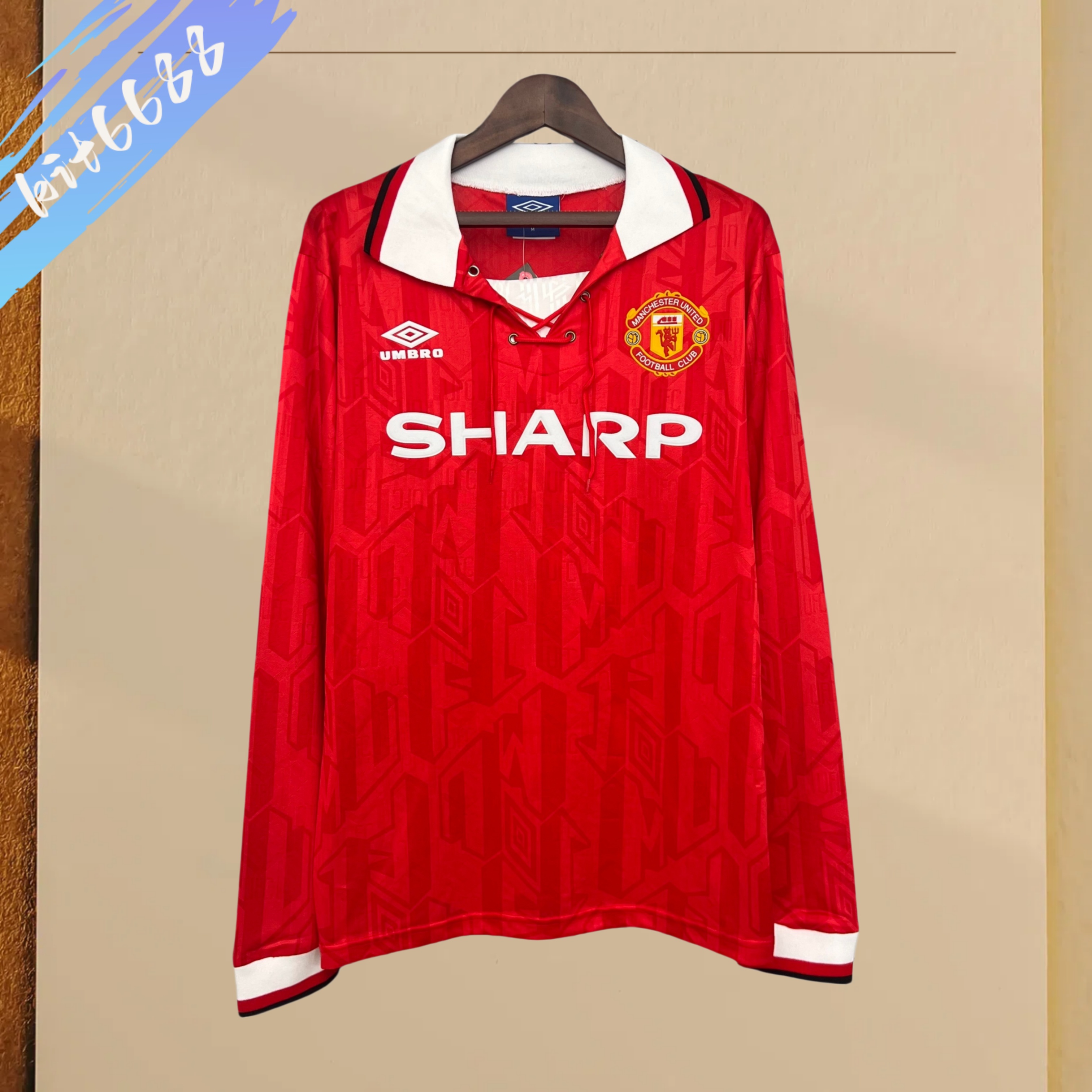 92/94 Manchester United home long sleeved retro football jersey