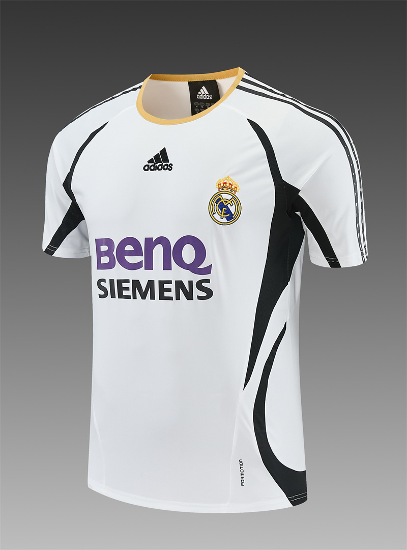 06/07 Real Madrid Retro Training Uniform short sleeves- Sleeve Football Shirt
