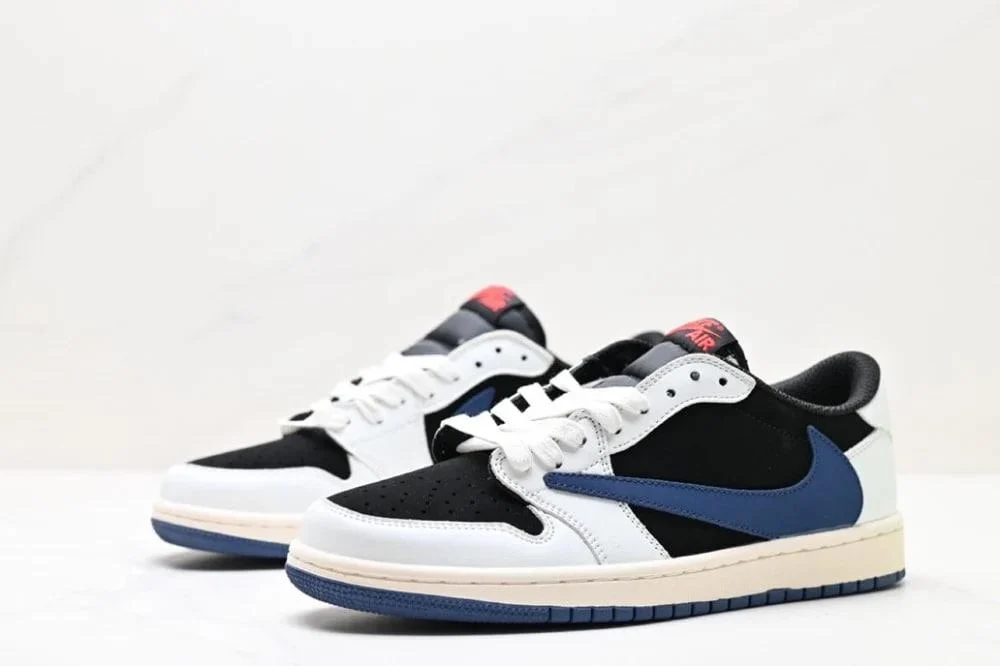 Travis Scott x Air Jordan 1 Low White black blue