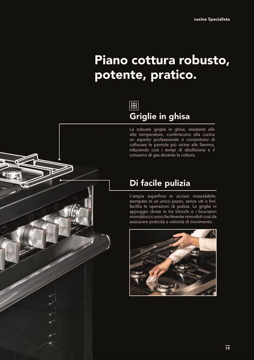 GLEM GAS - Cucina a gas ST96TVI Classe A-INOX