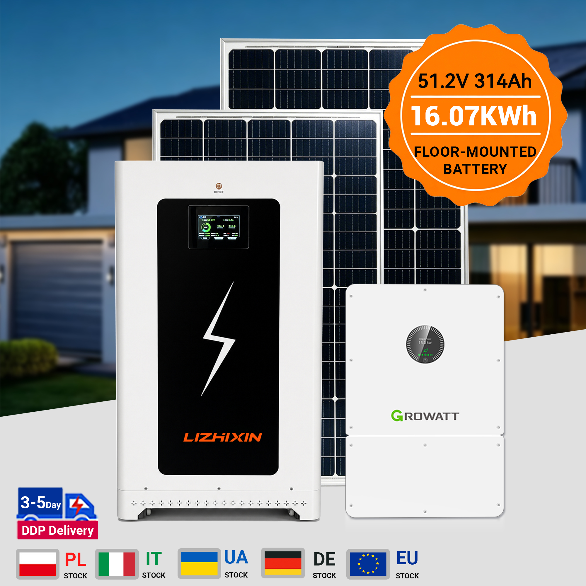 51.2V 314Ah 16.07KWH Floor standing Battery