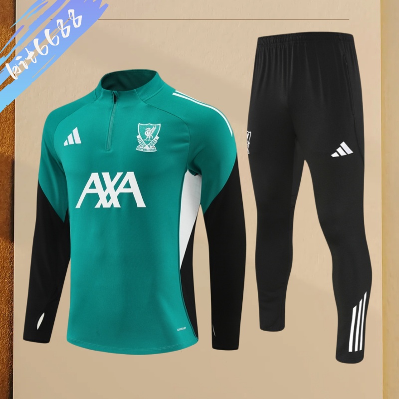 25/26 Liverpool green Half Zip Training Kit (Adult Kids Kit)