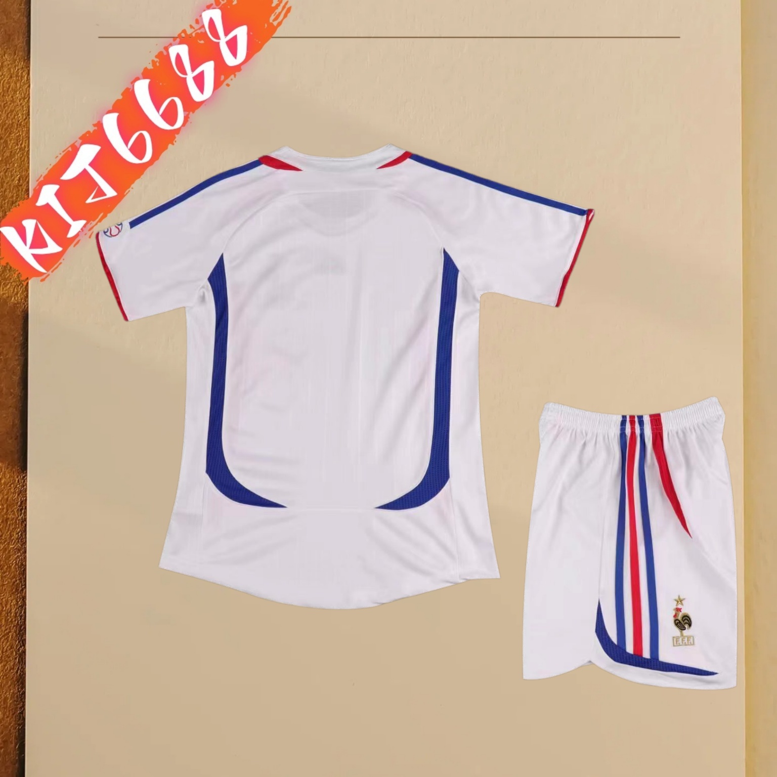 2006 France Away Retro Football Shirt  Kids Kit
