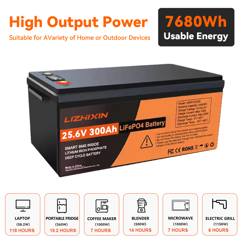 Lithium Ion Batteries Pack 25.6v 300ah