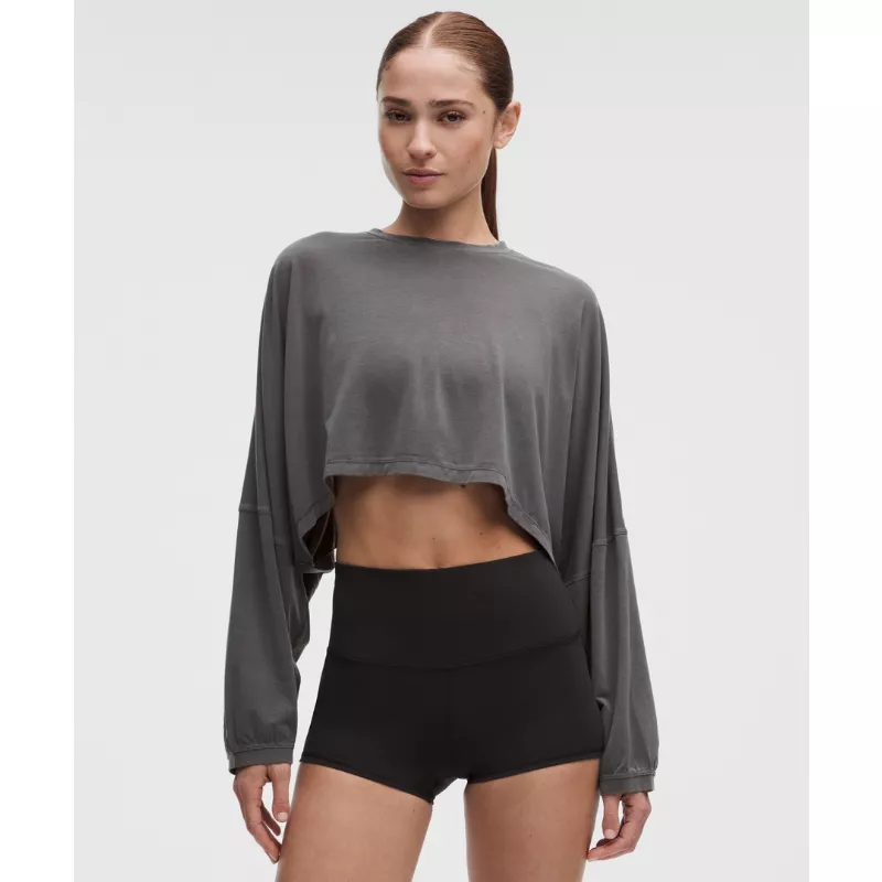 EasySet Relaxed-Fit Cropped Long-Sleeve Shirt