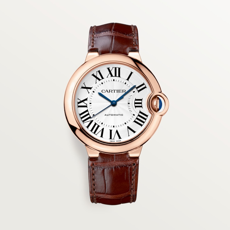 Ballon Bleu de Cartier watch Silvered guilloché lacquered opaline dial 36 mm