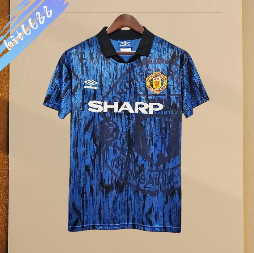 92/93 Manchester United Away  retro football jersey