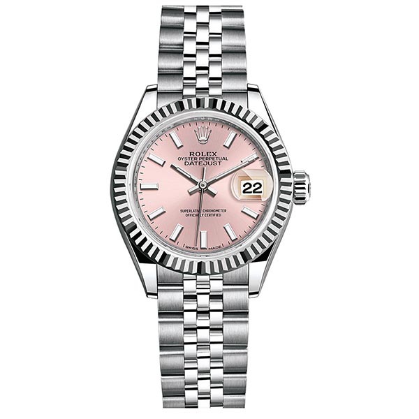 Rolex Lady-Datejust 28 Pink Diamond Dial Jubilee Bracelet Watch 279174