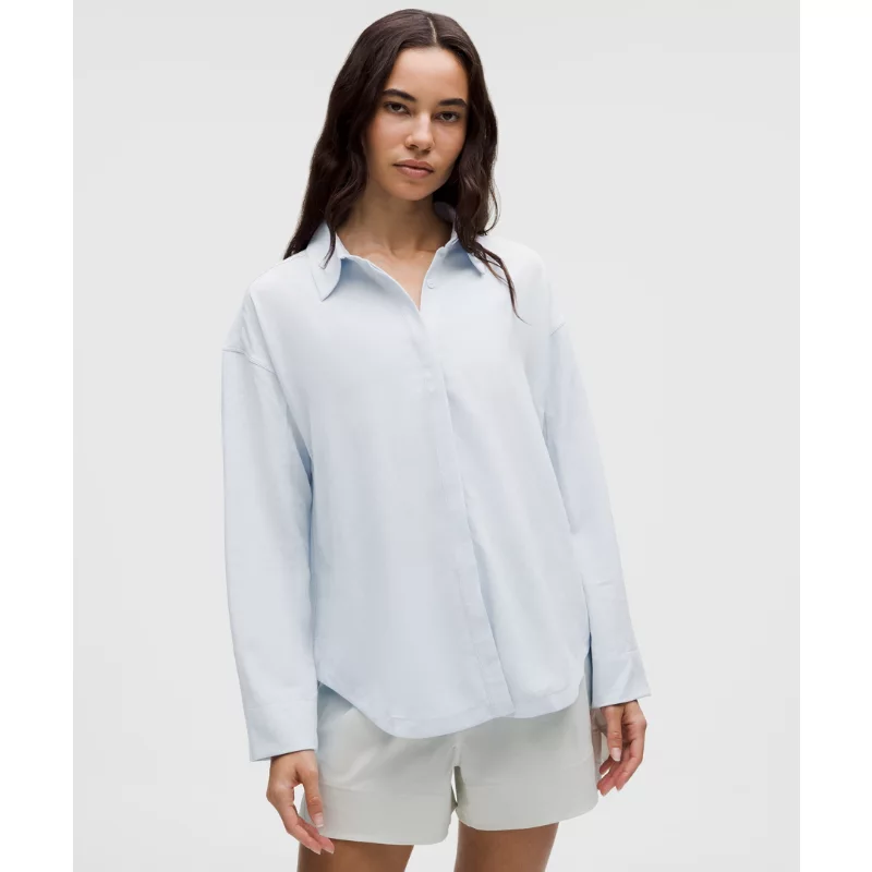 Long Button-Front Shirt