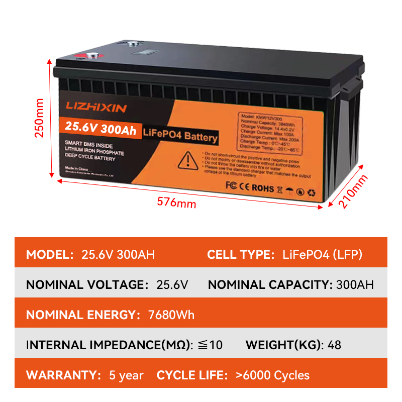 Lithium Ion Batteries Pack 25.6v 300ah