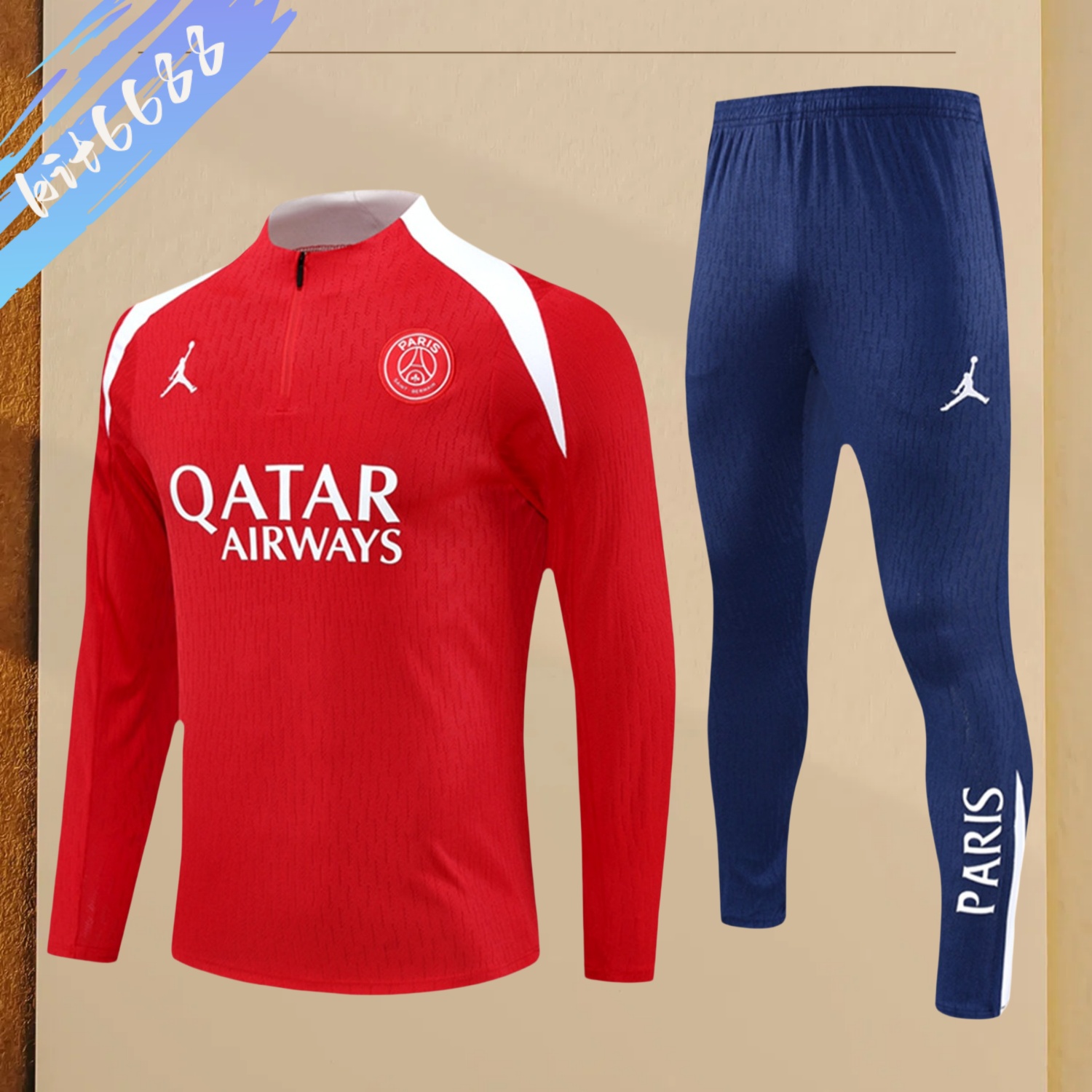 2025/2026 PSG Paris Saint-Germain Half-Zip Tracksuit (Adult Kit)