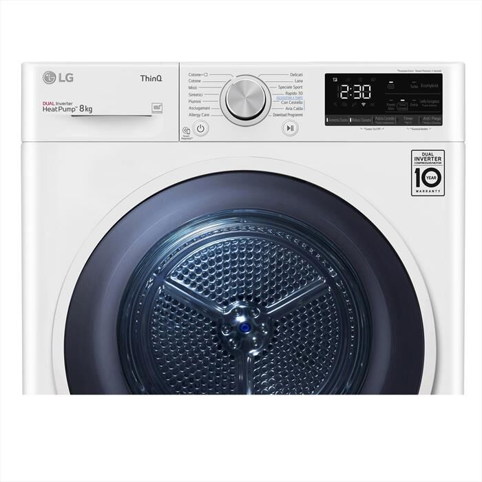 LG - Asciugatrice RH80V9AVHN 8Kg Classe C-Bianco