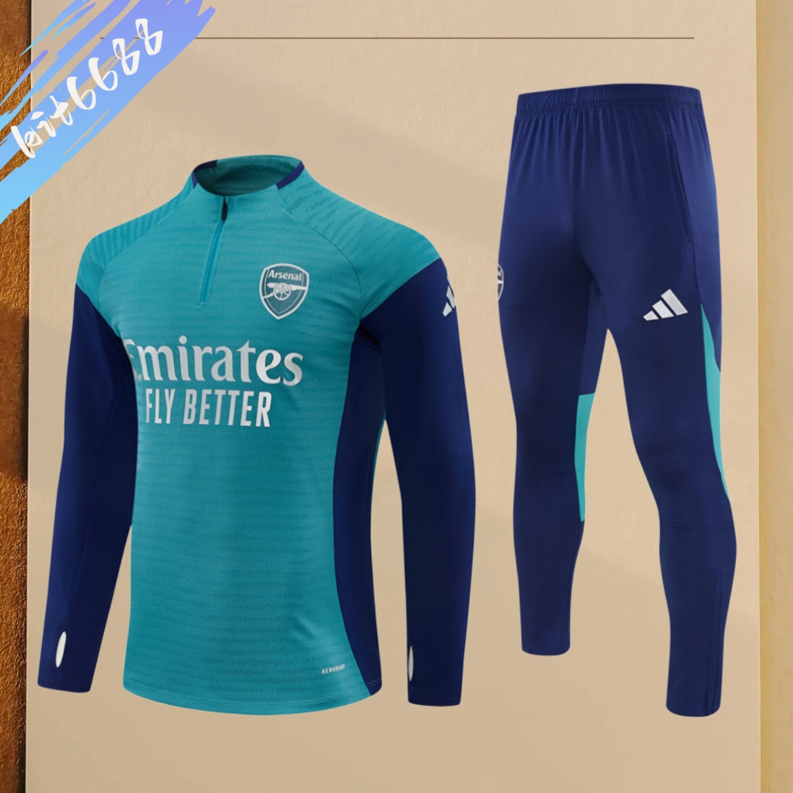 2025/2026 Arsenal Kids Half Zip Training Clothes (Adult Kids Kit)